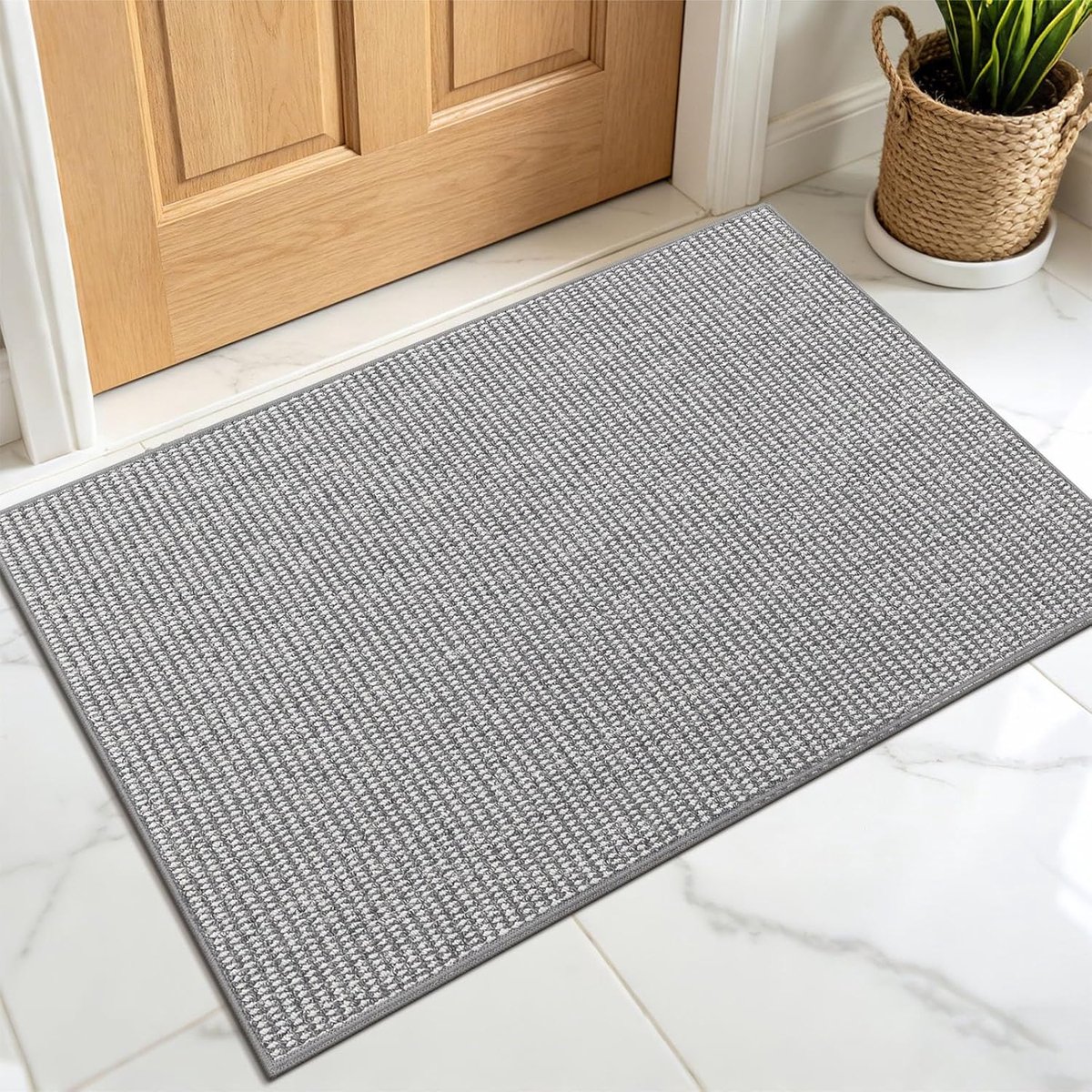 Famanu Deurmat van polypropyleen, 60 x 90 cm, antislip en machinewasbaar, voor binnen en buiten Transparant