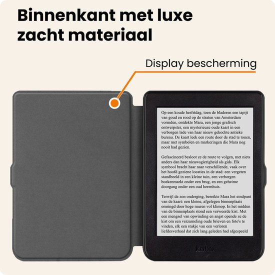 Hoesje Geschikt voor Kobo Nia Hoes Book Case Trifold - Hoes Geschikt voor Kobo Nia Hoesje Book Cover Met Screenprotector - Bloesem van Hoesje  — afbeelding 5