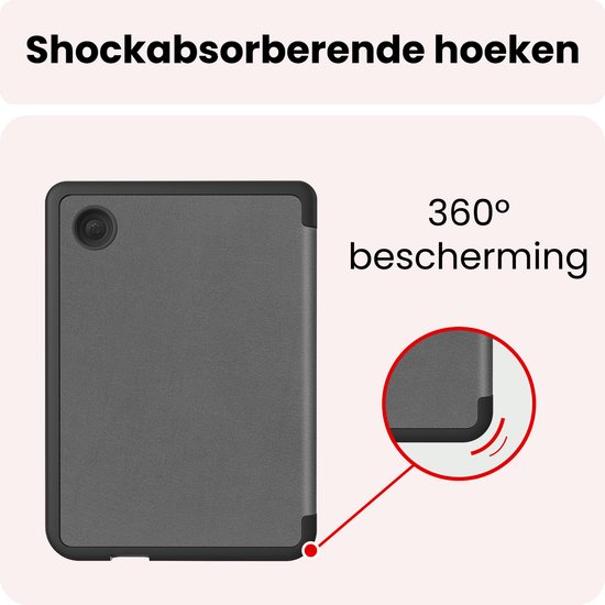 Hoes Geschikt voor Kobo Clara 2E Hoesje Bookcase Cover Book Case Hoes Sleepcover Trifold - Grijs — afbeelding 4