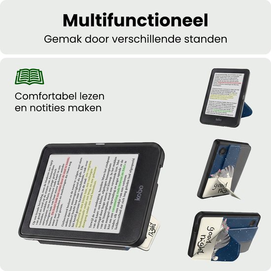 Hoes Geschikt voor Kobo Clara Colour Hoesje Bookcase Cover Hoes Trifold Met Screenprotector - Hoesje Geschikt voor Kobo Clara Colour Hoes Cover Case - Kat — afbeelding 3