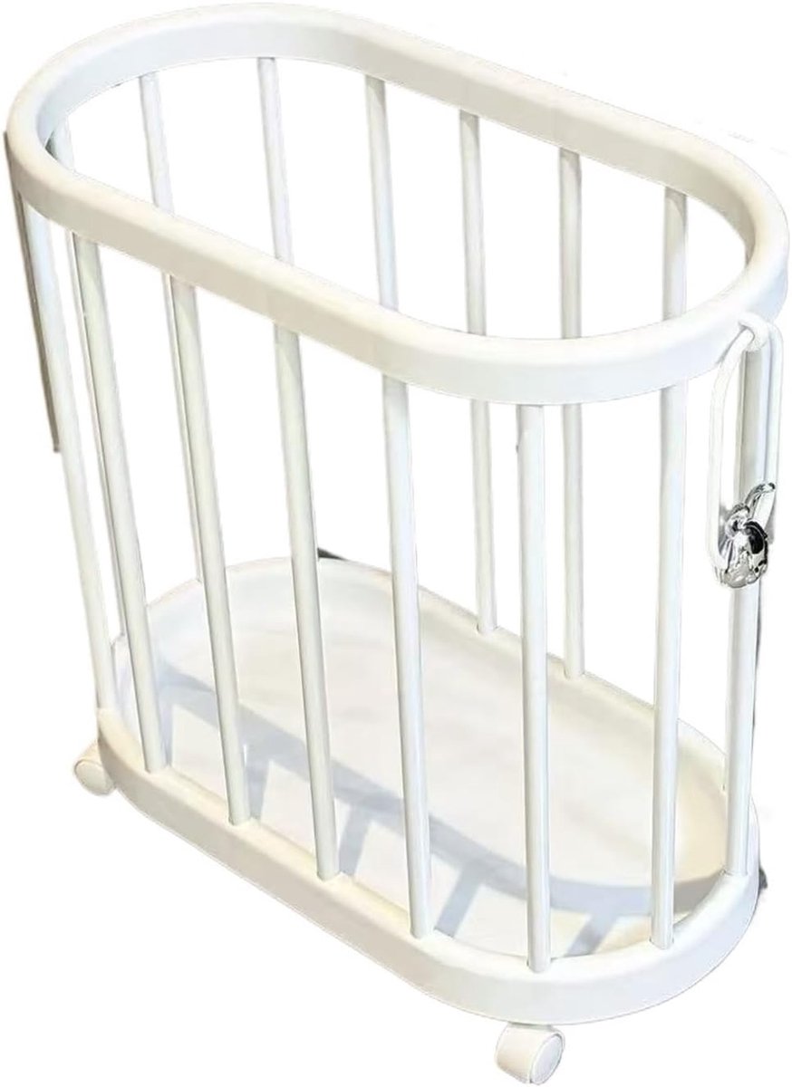Wasmand met wieltjes Opvouwbare mand Was organiseren Met handgrepen Grote capaciteit Wit