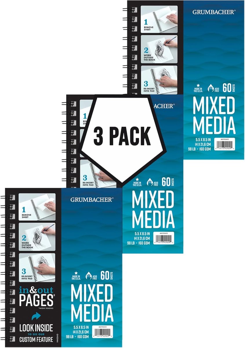 Tekenen Papier - Schetsblok - Creatief Ontwerp - Verwijderbare Vellen - 3 Pack - Wit