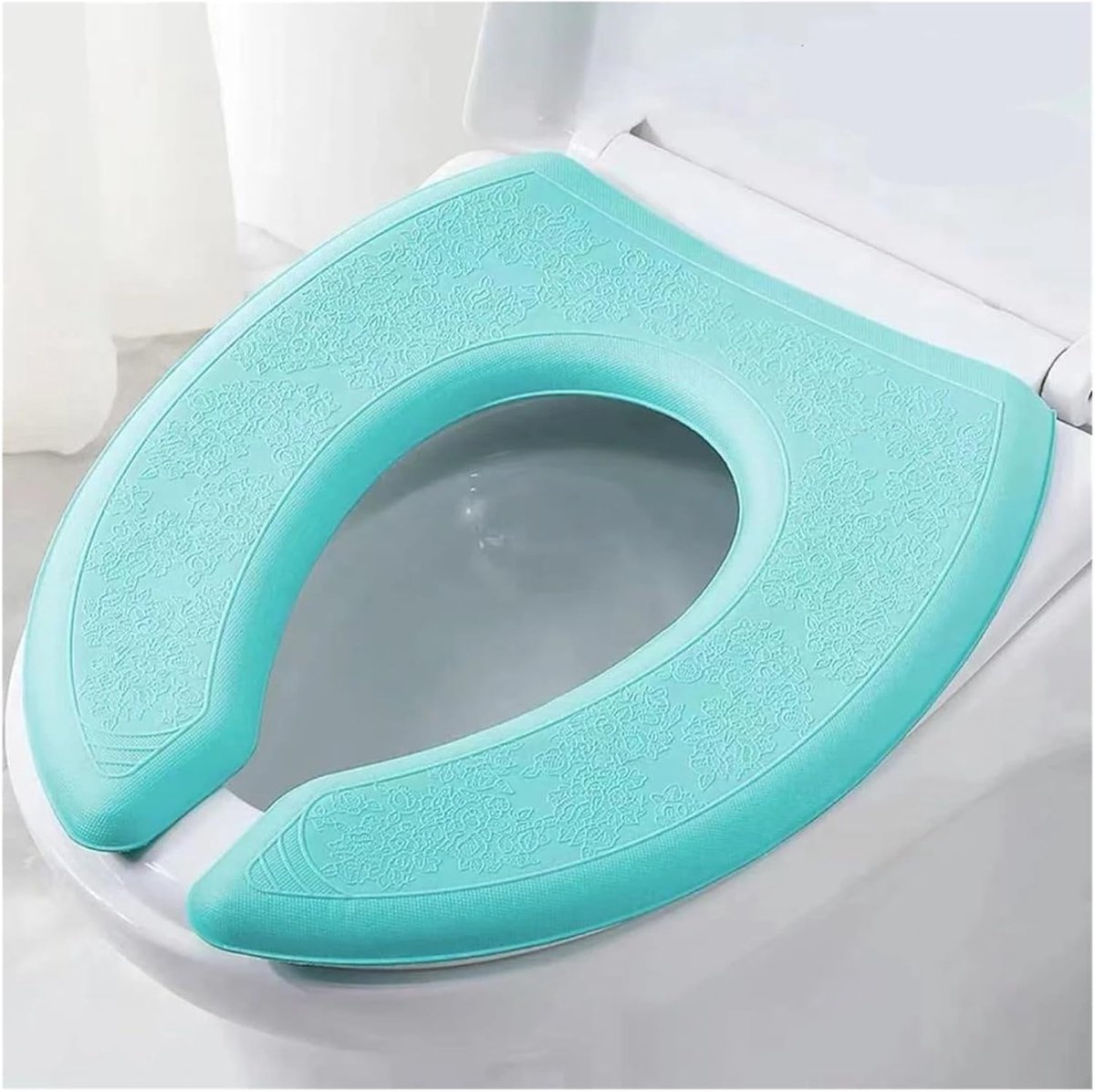 Toiletbrilhoes - WC-bril kussen - Badkamercomfort - Zelfklevend schuimkussen - V-vormig - Groen