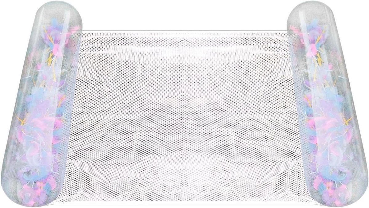 Waterhangmat - Opblaasbaar bed - Ontspannen op water - Vier gebruiksmodi - 130 x 70 cm - pailletten