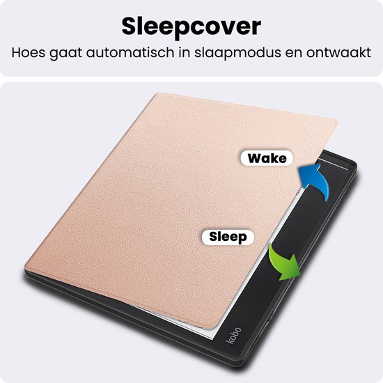 Hoes Geschikt voor Kobo Elipsa 2E - Luxe E-reader Bescherm Case - Hoesje Book Cover - Rosé Goud — afbeelding 3