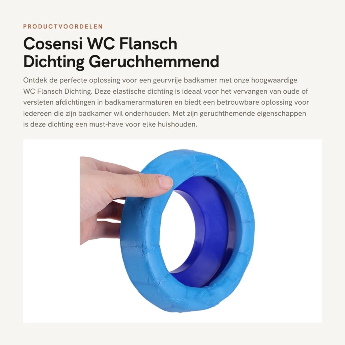 Dailygoods- Toiletflens geurremmend - Afdichtring - Reparatieset - ABS-kunststof - Binnendiameter 88 mm - Hoogte 45 mm - Gewicht 278 g