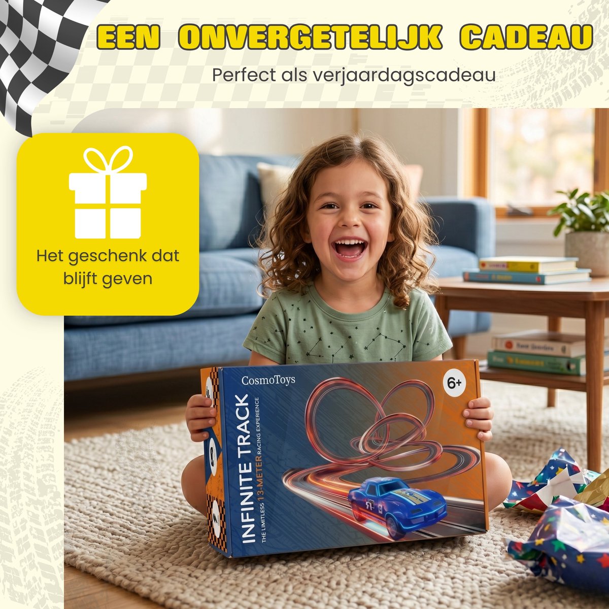 CosmoToys Elektrische Racebaan - Incl. Verkeersbordenset - Auto Speelgoed - voor Kinderen - Autobaan Speelgoed - Kinderspeelgoed - 13,0M Lang - Infinite Track — afbeelding 3