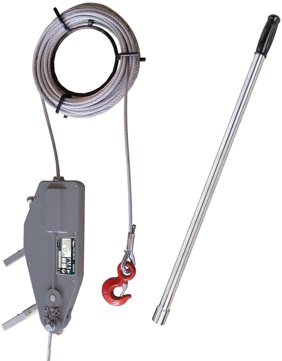 Handlier Trekkoord - Trekband Lier - Materiaal Verplaatsen - 800 kg Belastbaar - 20 Meter Touw - Aluminium