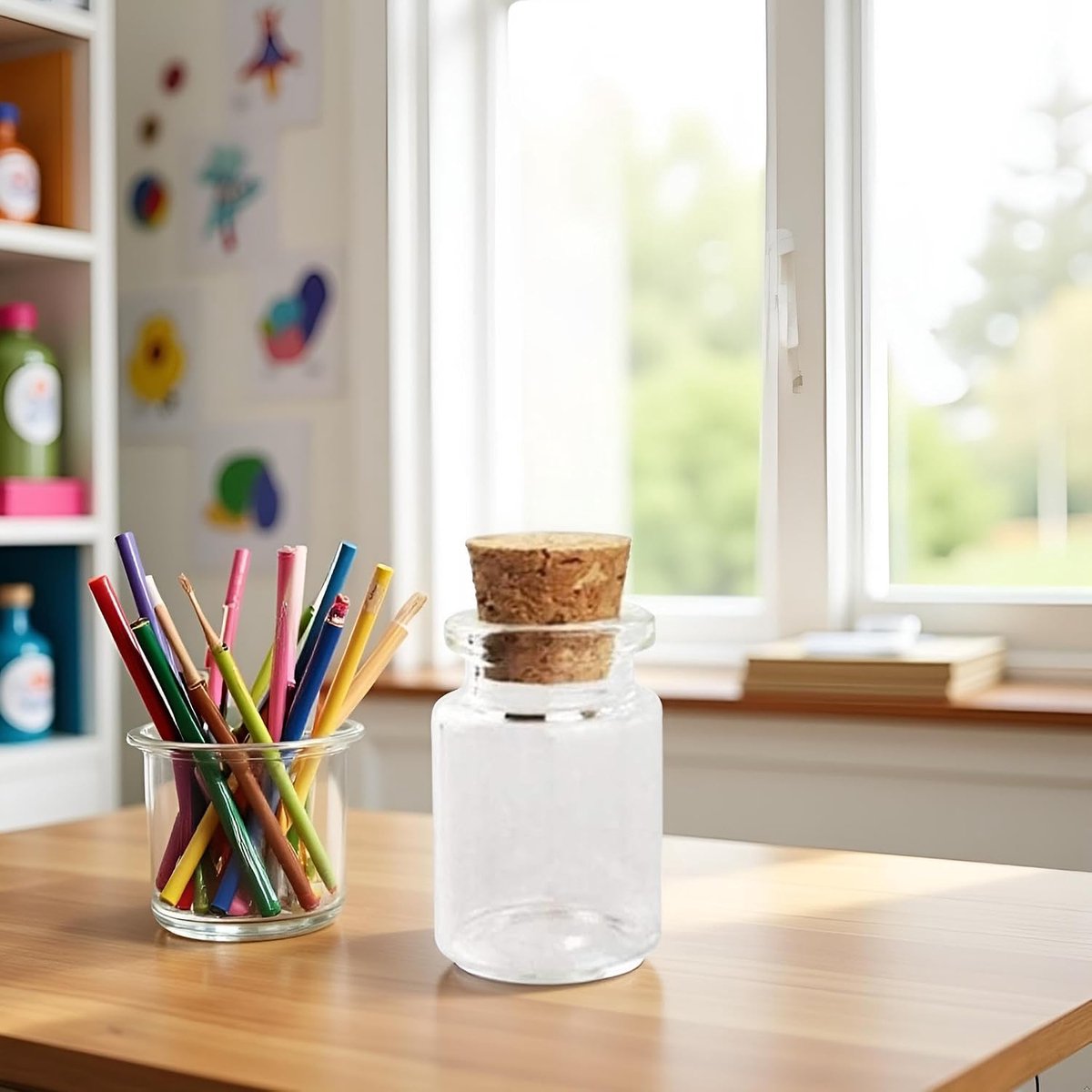 Mini Glazen Potjes - Wensflesjes Kurk - Kleine Decoraties Maken - Vaatwasmachinebestendig