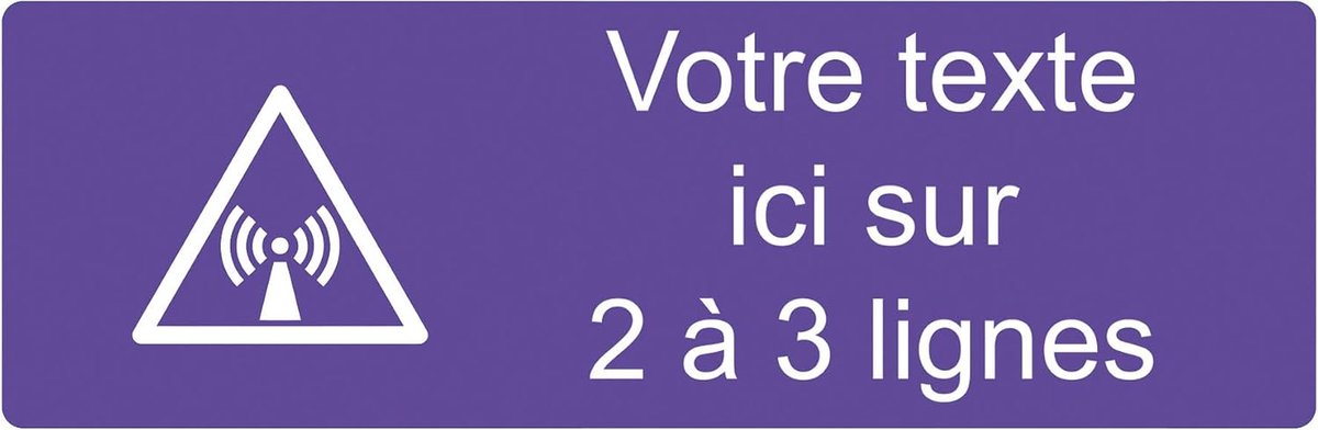 Naamplaatje met logo - Gegraveerd bord - Persoonlijke tekst - Draadloos netwerk motief - 30 x 10 cm - Paars