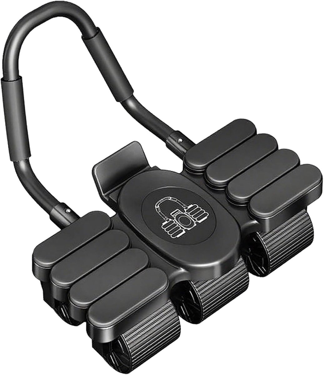 Buikspier Trainer - Core Wieltje - Krachtige Core Training - Automatische Terugvering - 39 cm Lengte - Zwart