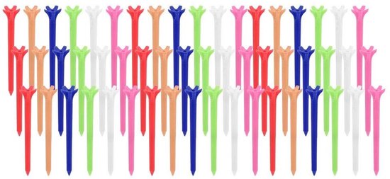 Golf Tees 50st - 70mm Kunststof - Duurzaam - Golf Accessoires - 5-Klauwen Design - Verbeterde Stabiliteit - Golfballen van GOLF — afbeelding 5