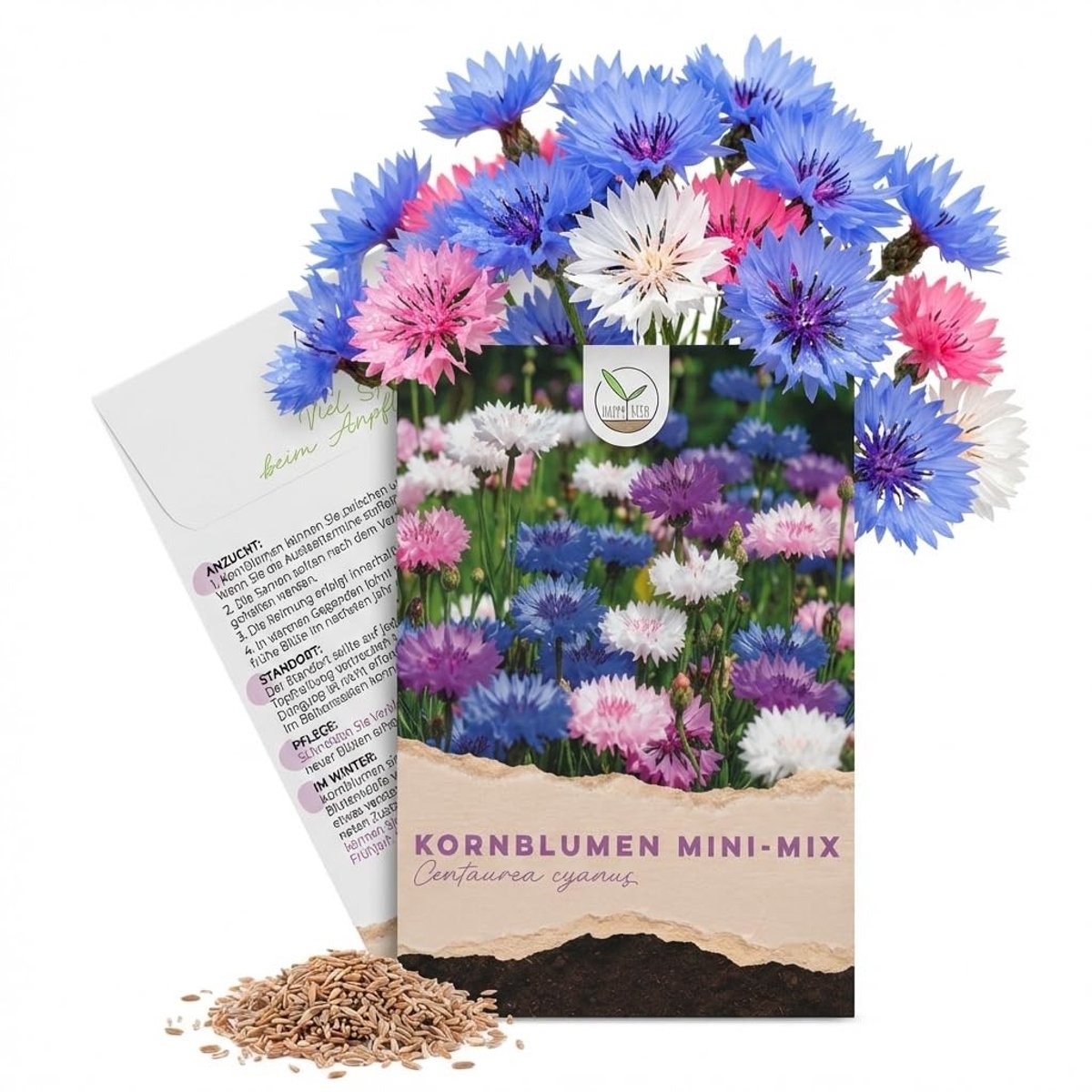 Dailygoods- Kornbloemzaden - Heldere bloemen - Balkonbak - Bijvriendelijk - Mini Mix - 1000 zaden - 50 cm hoogte - Bloemzaad