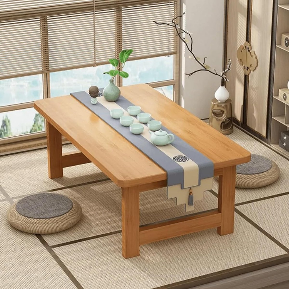 Koffietafel Opvouwbaar - Salontafel Hout - Woonkamer Decoratie - Natuurlijk Bamboe Materiaal - 70 x 40 cm - Houtkleur