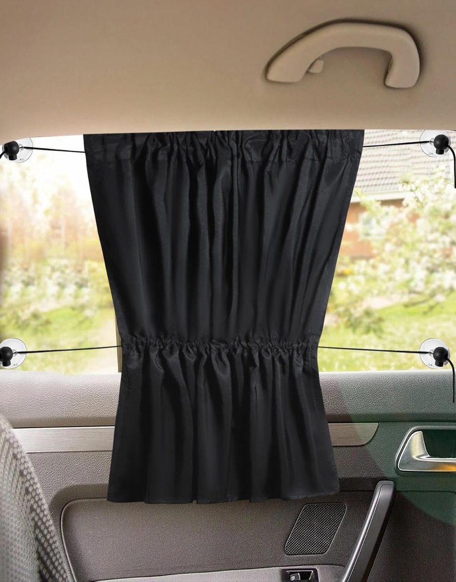 Universele Zonneschermen voor Kinderen in de Auto, Met Gordijnfunctie voor Bescherming van Passagiers, Baby's en Huisdieren, 68 x 52 cm