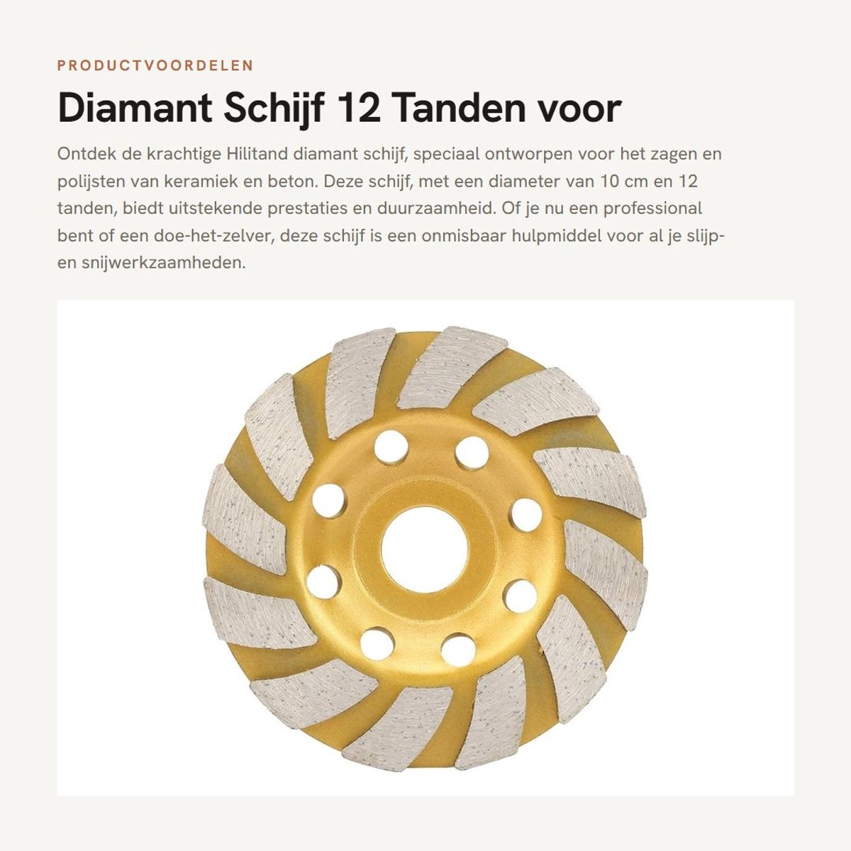 Dailygoods- Diamantschijf 12 Tanden - Disco Diamantato - Snijden - Levigen - Keramiek - Betonnen Ondergrond - Zaagblad