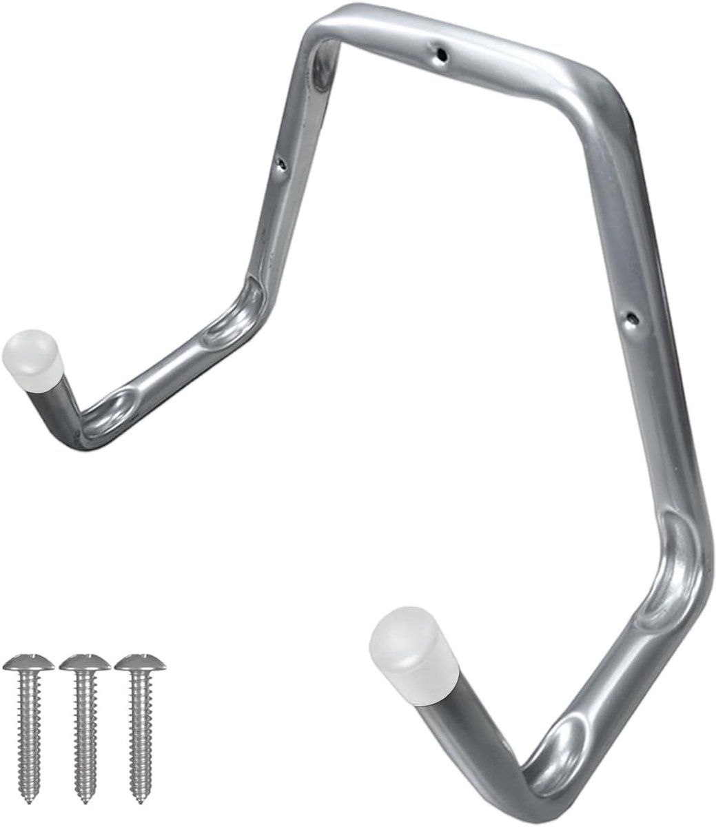 Ladder Haken - Opbergrek Zwaar - Garage Organiseren - Kraspreventie Rubber - 29 cm - Meerkleurig