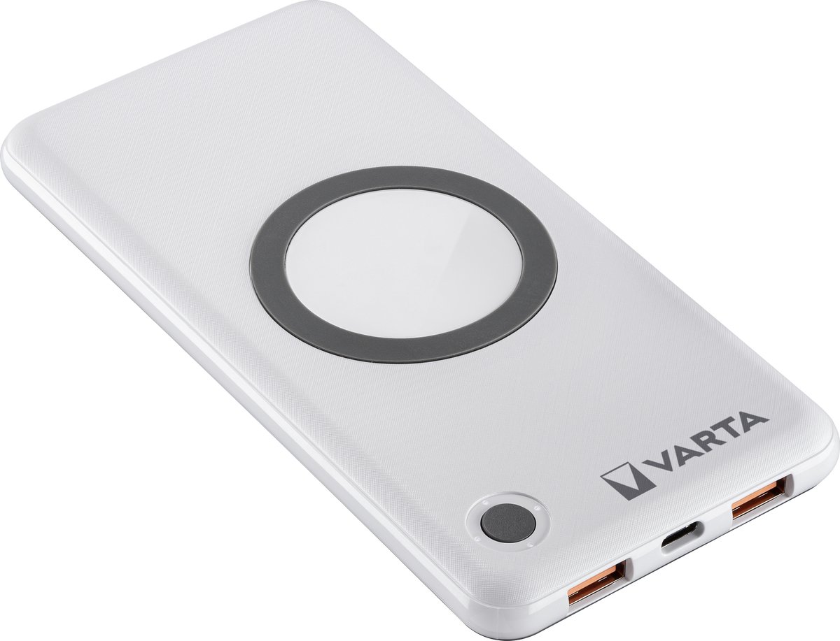 Varta Draadloze Powerbank 10000mAh Wit met Snelladen - afbeelding 2
