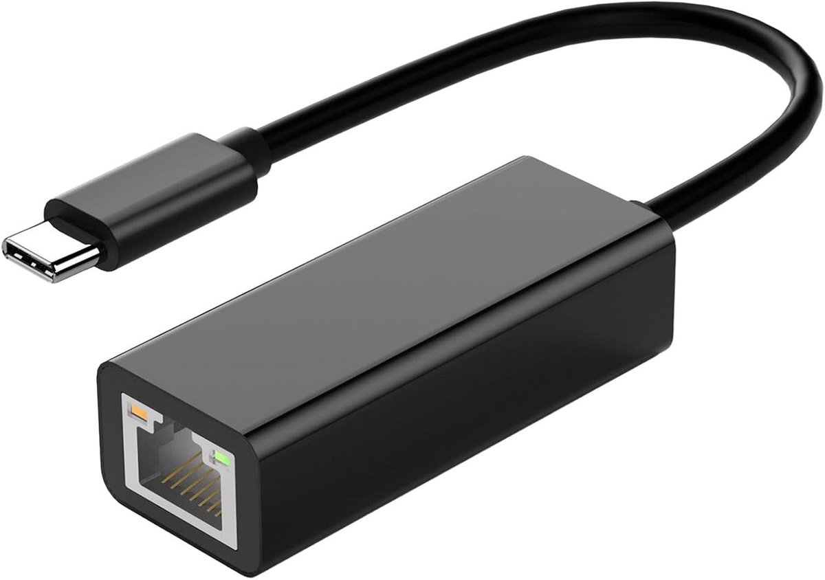 Type C naar Ethernet - Netwerkadapter - Stabiel Internet - Snelle Gegevensoverdracht - 100 Mbps - Zwart
