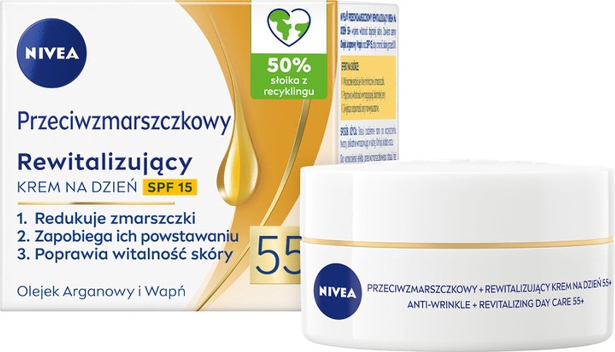 NIVEA PRZECIWZMARSZCZKOWY+ UJĘDRNIAJACY KREM NA NOC 55+ 50ML