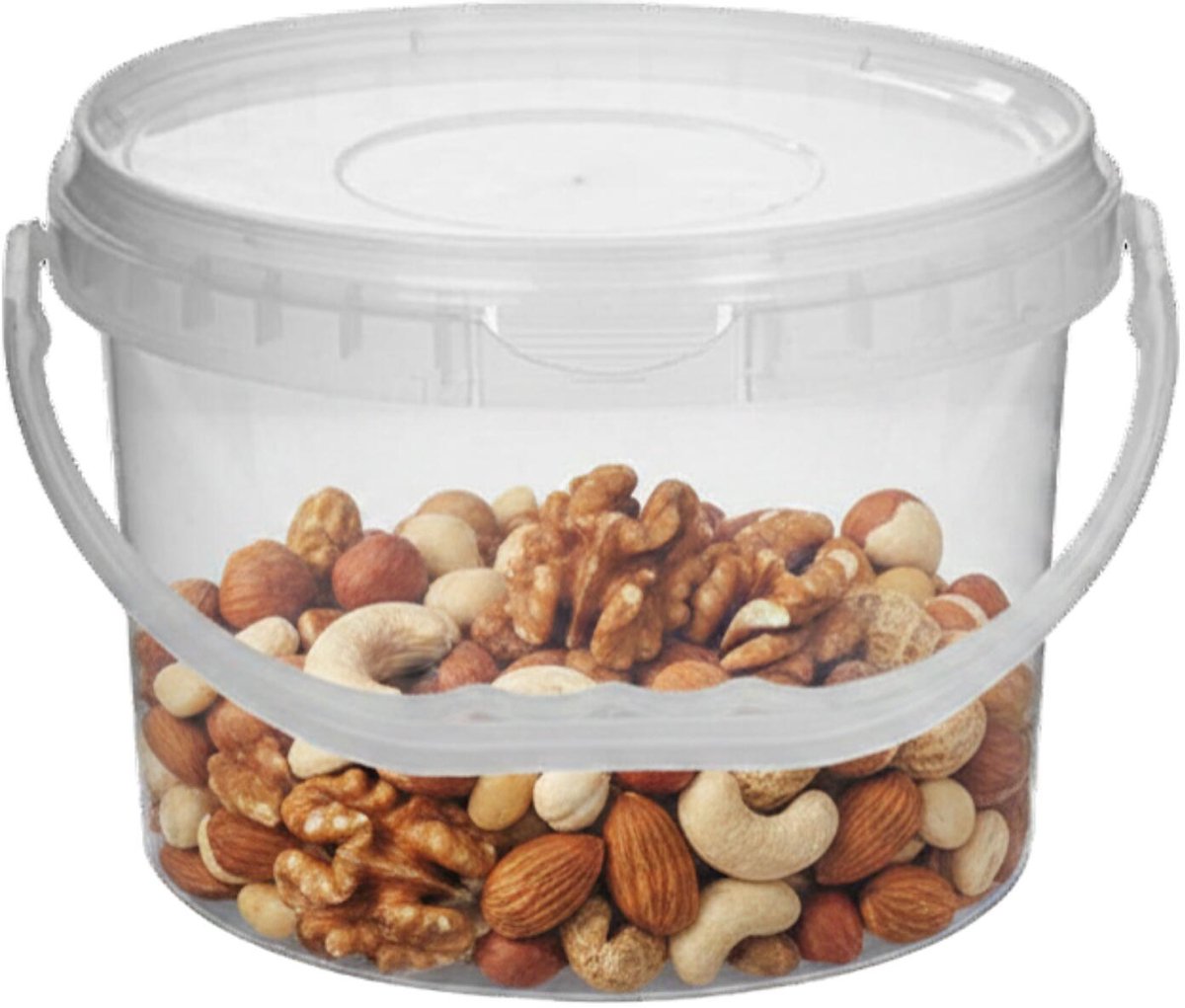 CM Opslag emmer/box met deksel en handvat - transparant - 6.5 liter - voedsel - dierenvoer - korrels - lege containers - wecken