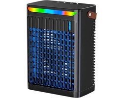 Draagbare mini-airco - 3-in-1 ventilator met 5 snelheden, reservoir van 680 ml, ventilator op USB-voeding voor thuis, kantoor, studentenkamer of camping, zwart