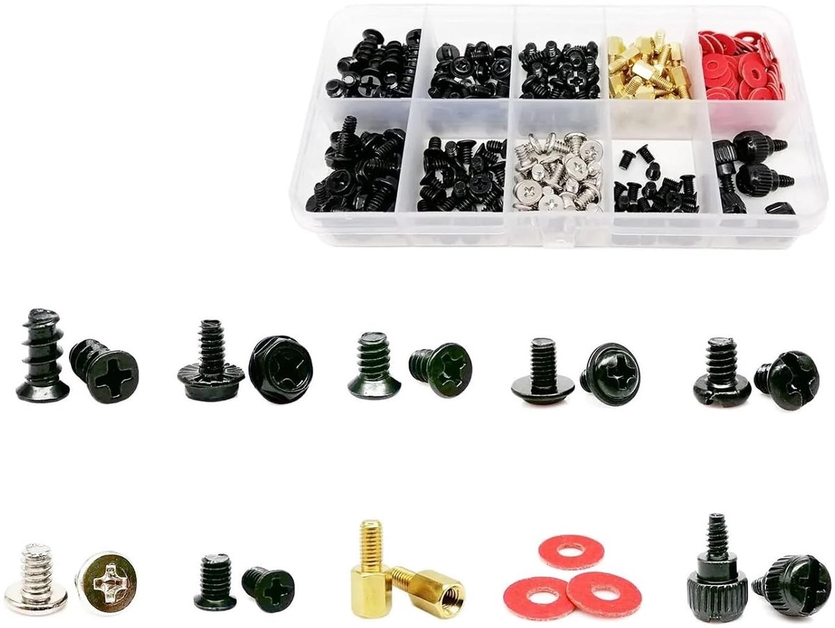 Computer Schroeven Set - Reparatieset PC - Computer Onderhoud - Veelzijdige Compatibiliteit - 305 Stuks - Zwart