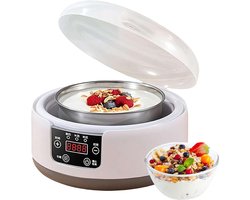 Yogurt Maker - Dessert Maker - Ontbijt Bereiden - Tijd Temperatuur Controle - 22.9 x 22.3 x 16.9 cm - Wit