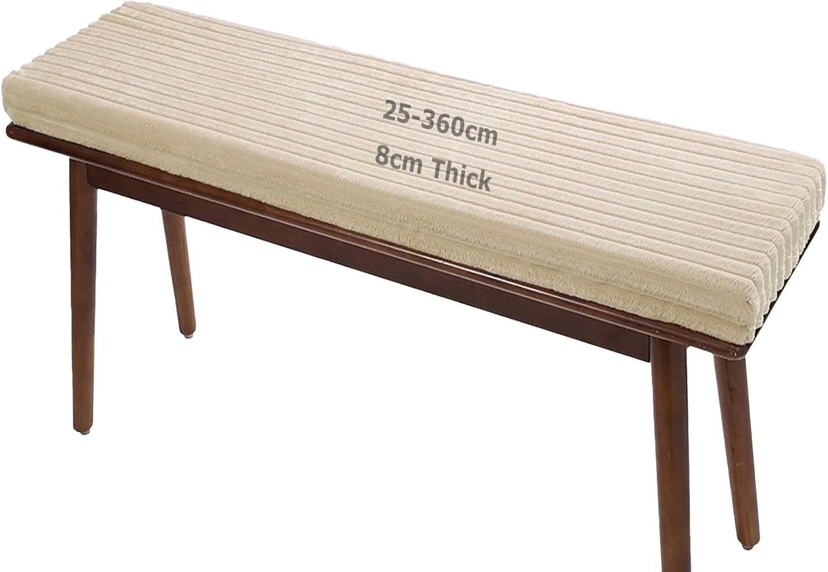 Dikke Stoelkussens - Zitkussen Bankkussen - Buiten Zitten - Warm Wintercomfort - 160 x 55 cm - Camel