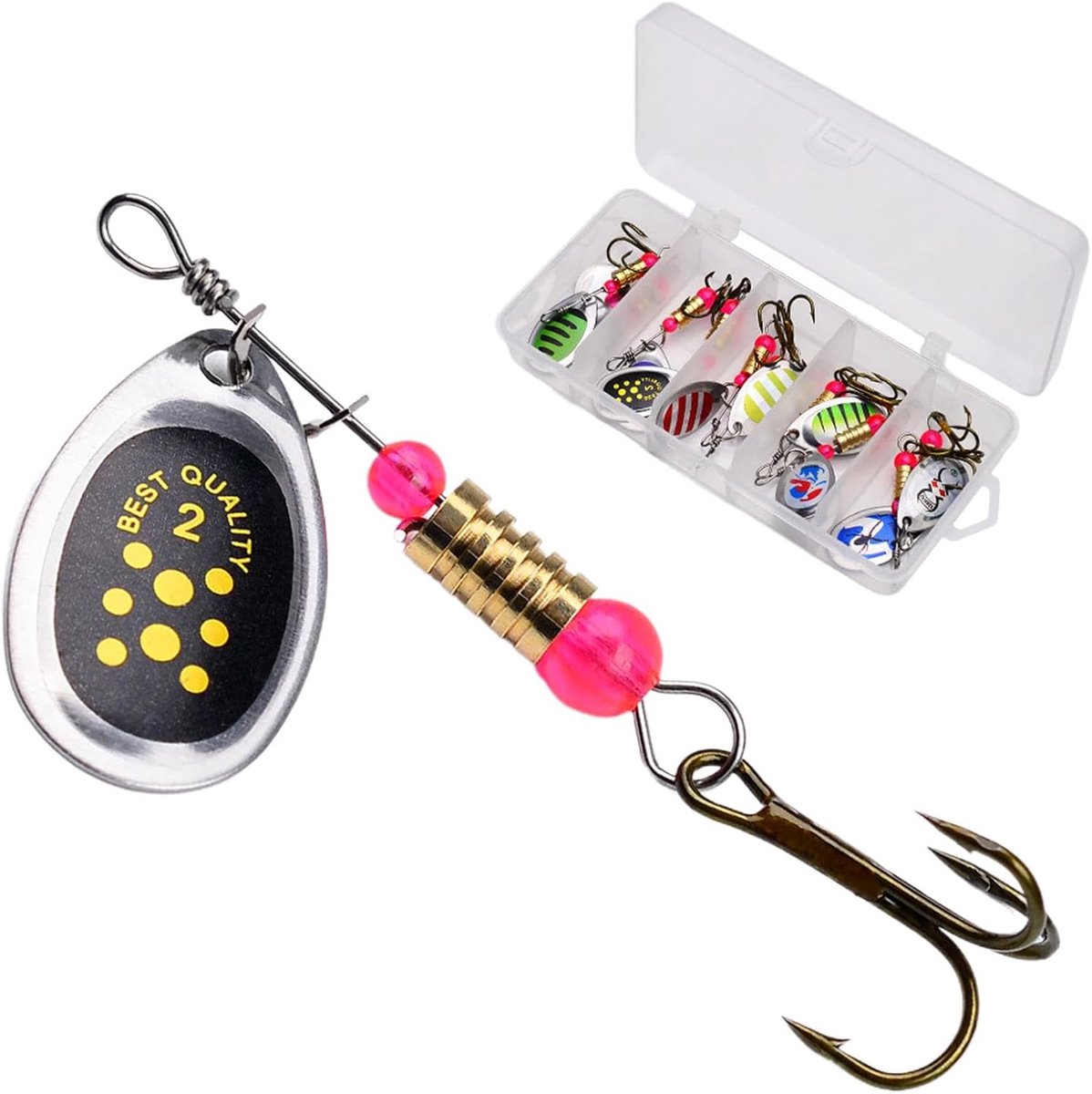 Spinner Baits Set - Kunstaas Vissen - Roofvis Vangen - Fijne Modellering - 10 Stuks - Multicolor