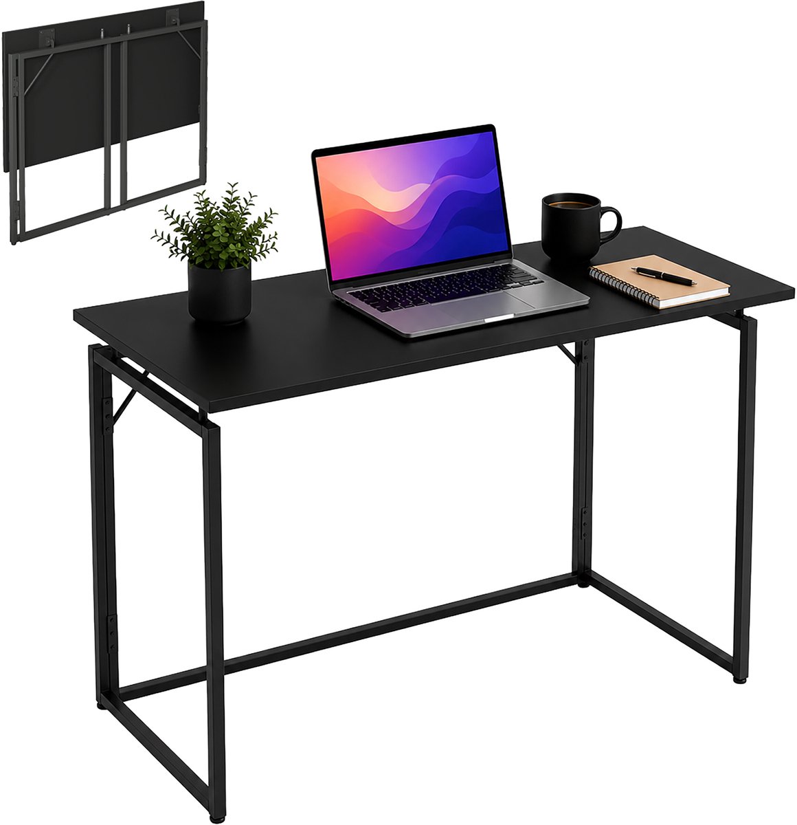 Bureau inklapbaar - 100x50 cm - zwart