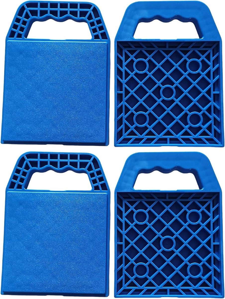 RV Stabilisatiepads - Oprijblokken Camper - Nivelleren Voertuigen - Trillingsreductietechnologie - 4 Stuks - Blauw