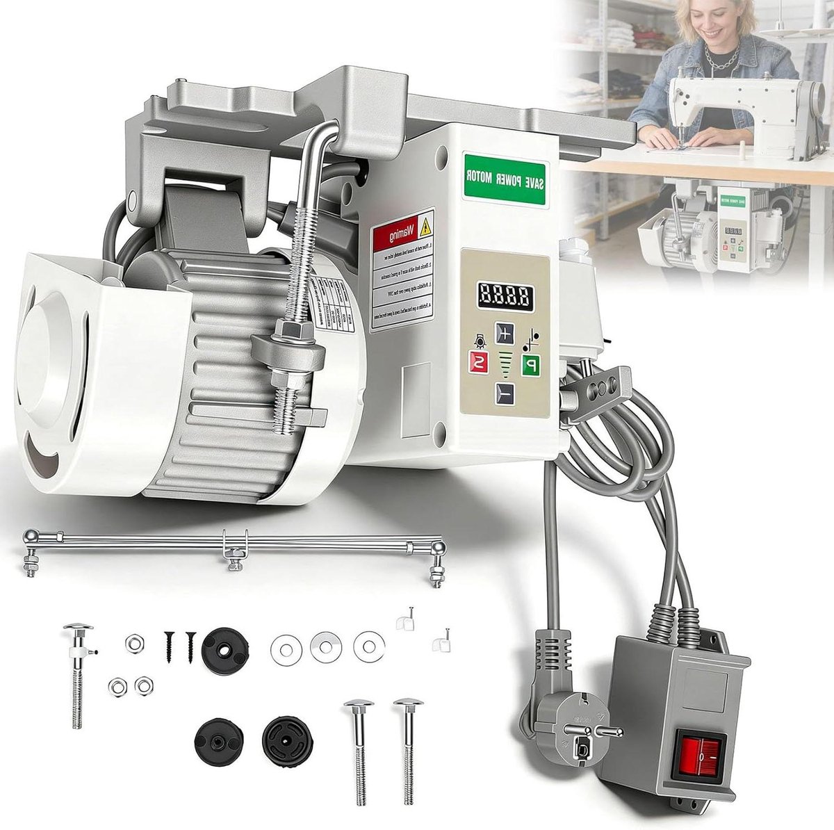 Naaimachinemotor - Elektrische Motor - Naaiwerk Creëren - Energiebesparend Ontwerp - 750 W - Zwart