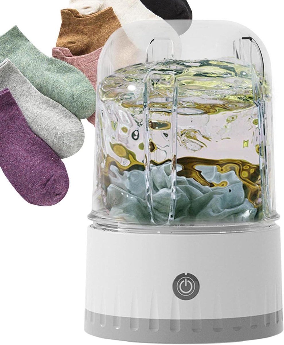 Compacte Wasmachine Ondergoed Wasmachine Hygiënisch Wassen Draadloos en Draagbaar 1L Capaciteit Wit