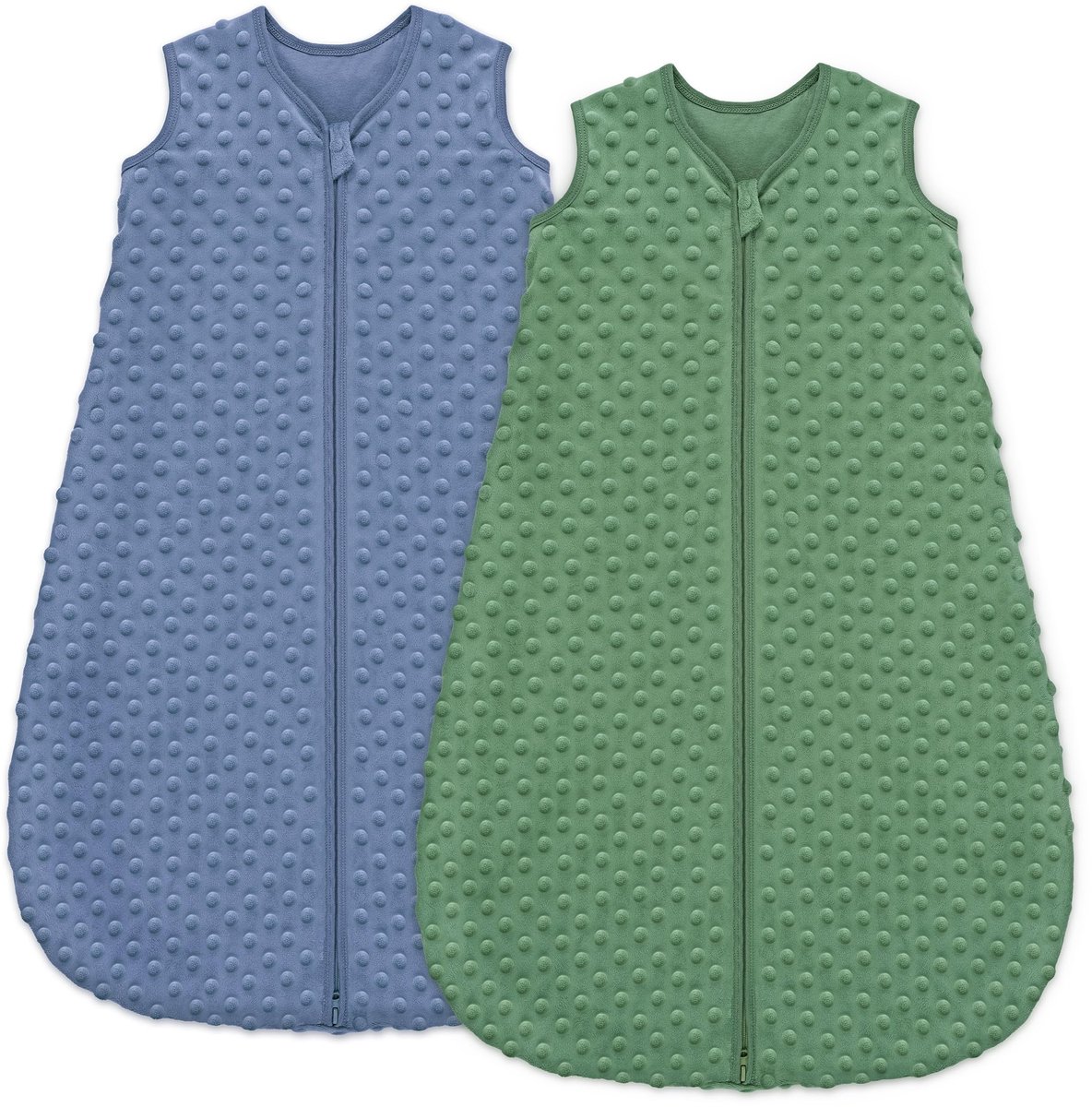 SnelShoppen - Baby Slaapzak 1,5 TOG voor 6-12 maanden - 2 Stuks - Winter Herfst - 78 cm - Blauw en Groen - Comfortabele Slaapzak voor Jongens en Meisj