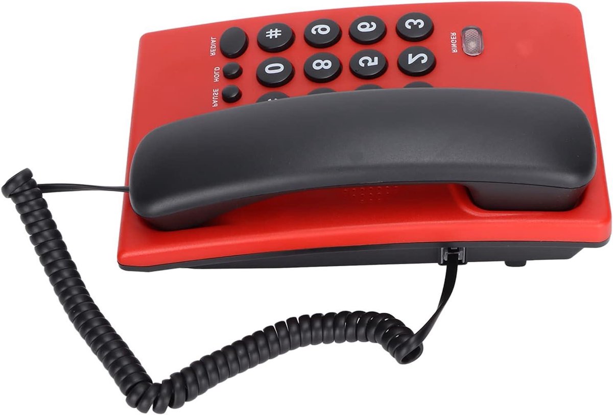 Vaste Lijn Telefoon - Seniorentelefoon Kantoortelefoon - Eenvoudig Bellen - Batterijvrij Ontwerp - 200 x 130 x 70 mm - Wit