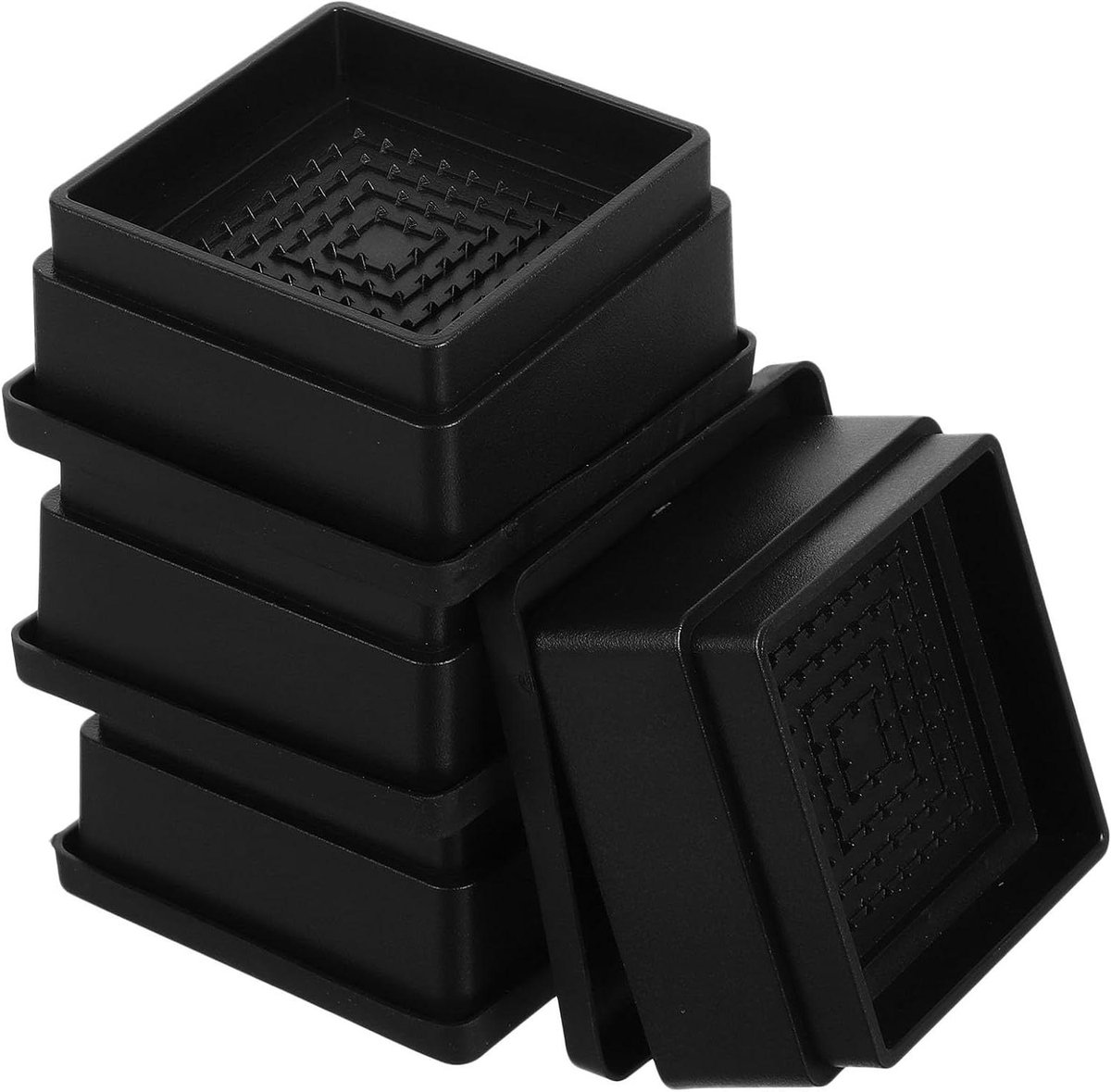 Rubberen Meubelverhogers - Bedverhogers Stoelverhogers - Meubels Verhogen - Antislip Stapelbaar - 78 x 78 x 4 cm - Zwart
