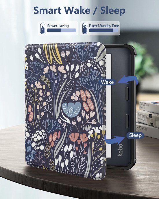 Kobo Libra Colour Hoes - E-reader Cover - Bescherming E-reader - Automatische Slaap/Waakfunctie - 7 inch - Nachtblauw van Kobo — afbeelding 4