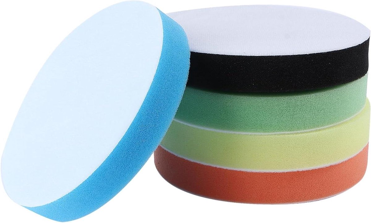 Auto Polijstpads - Spons Polijstmachine - Auto Reinigen - Krasvrij Schoonmaken - 150 mm - Blauw Groen Geel Oranje Zwart