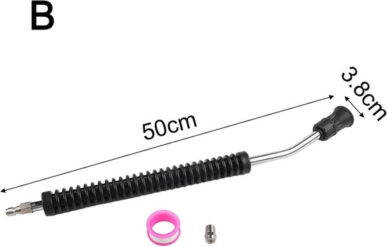 Hogedrukreiniger Koper - Krachtige Reiniger - Zware Klussen - 280 Bar Druk - 50 x 10 x 2 cm - Zwart — afbeelding 3