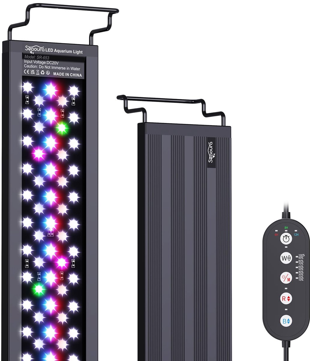SnelShoppen - LED Aquarium Verlichting met Timer voor 60-75cm Zoetwater Visbak, Energiezuinig, Dimbaar, Waterdicht, Perfect voor Thuis of Kantoor