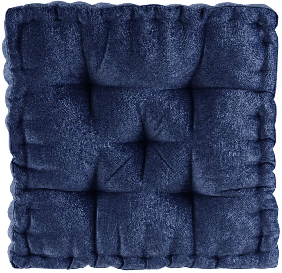 SnelShoppen - Vloerkussen 50x50 cm, Chenille Meditatie Kussen, Zacht Tufted Kussen voor Yoga, Glanzend, Geschulpte Randen, Perfect voor Bank en Stoel