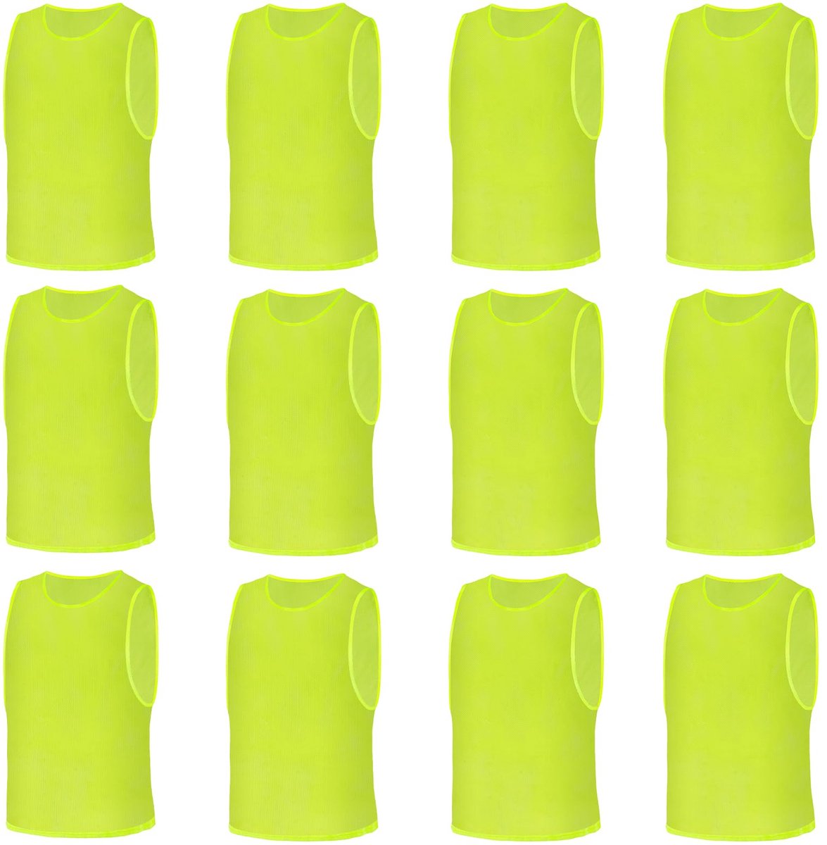 SnelShoppen - 12 Stuks Ademend Mesh Training Vesten voor Volwassenen - Sneldrogende Mouwloze Pinnies voor Voetbal, Basketbal en Sporttraining - Prakti