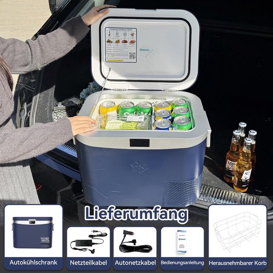 Compressor Koelbox 18L - 12V/24V - Draagbaar - Elektrische Koelkast & Vriezer - Voor Auto, Camper & Camping — afbeelding 5