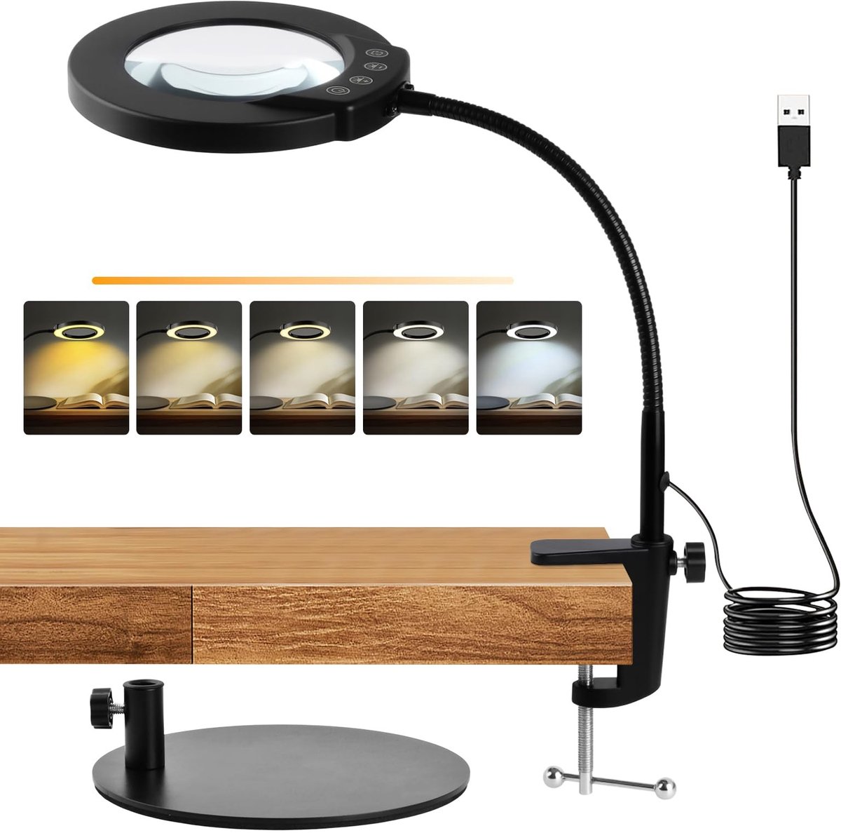 Dailygoods - 10X Loupe met Licht en Ondersteuning - Ideaal voor Nauwkeurig Werk en Hobby's