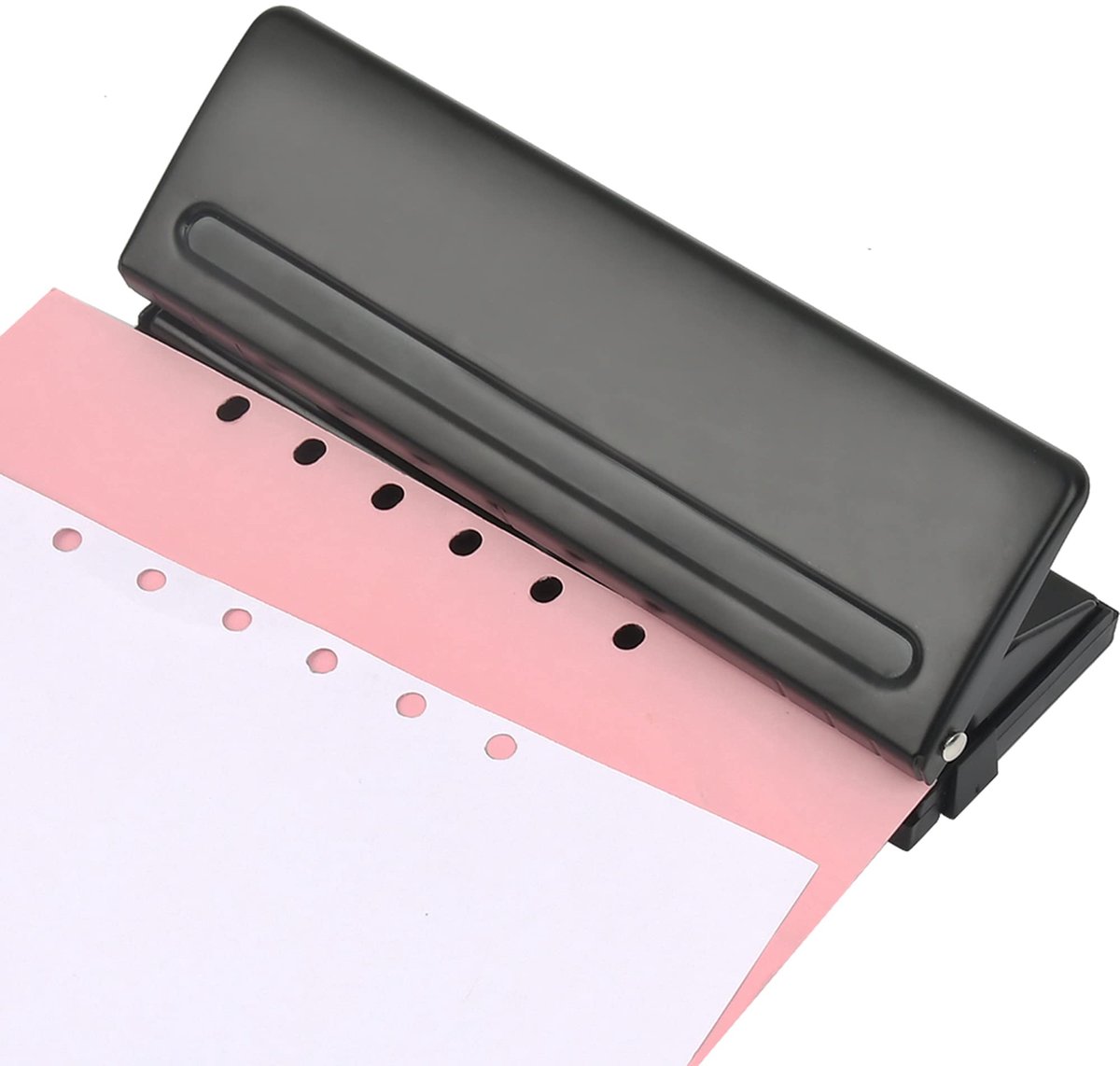 Dailygoods - 6-Gaats Metalen Perforator voor A4, A5 en A6 - Zware Desktop Perforator