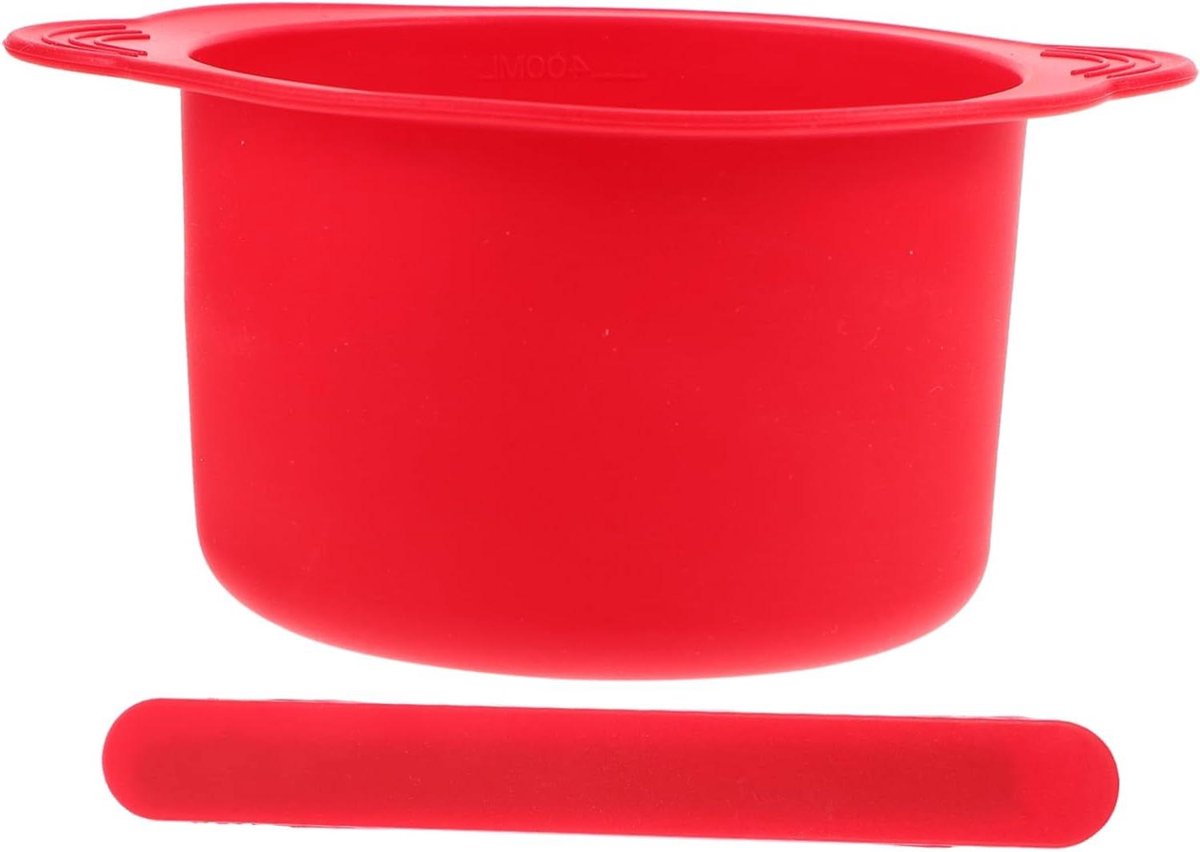 Wax Warmer Kom - Wax Smelt Kom - Ontharen - Hittebestendig Siliconen - 14 cm - Rood