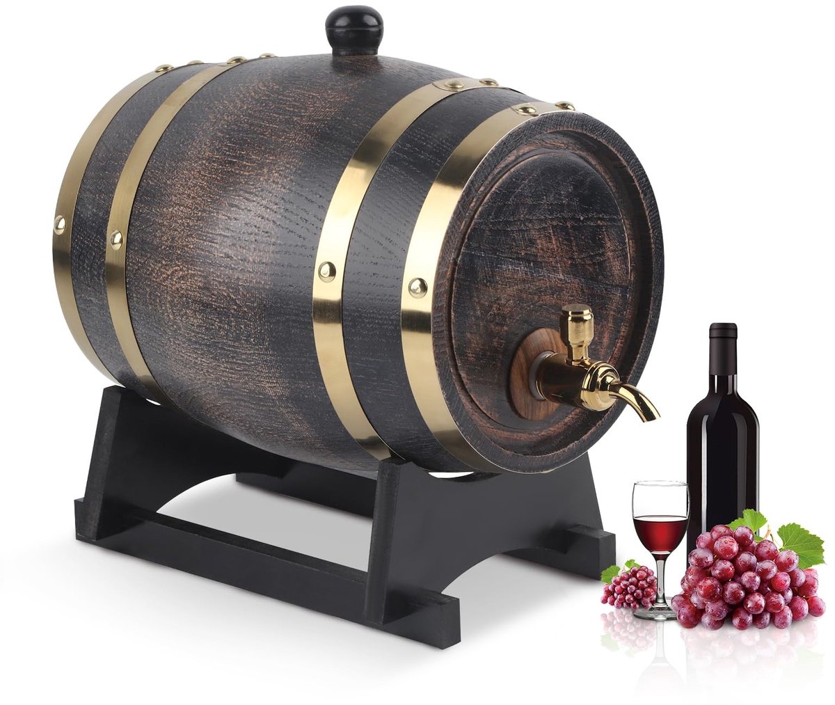 Dailygoods - 3 Liter Houten Whiskey Vaten Dispenser - Perfect voor Thuisgebruik