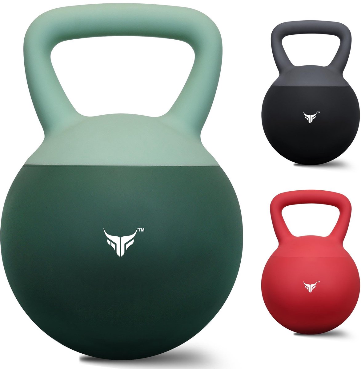 SnelShoppen - Verstelbare Kettlebell voor Krachttraining - Instelbaar Gewicht 1-30 KG - PVC-gecoat - Water-, Zand- & IJzerzandvulling - Groen voor Hom
