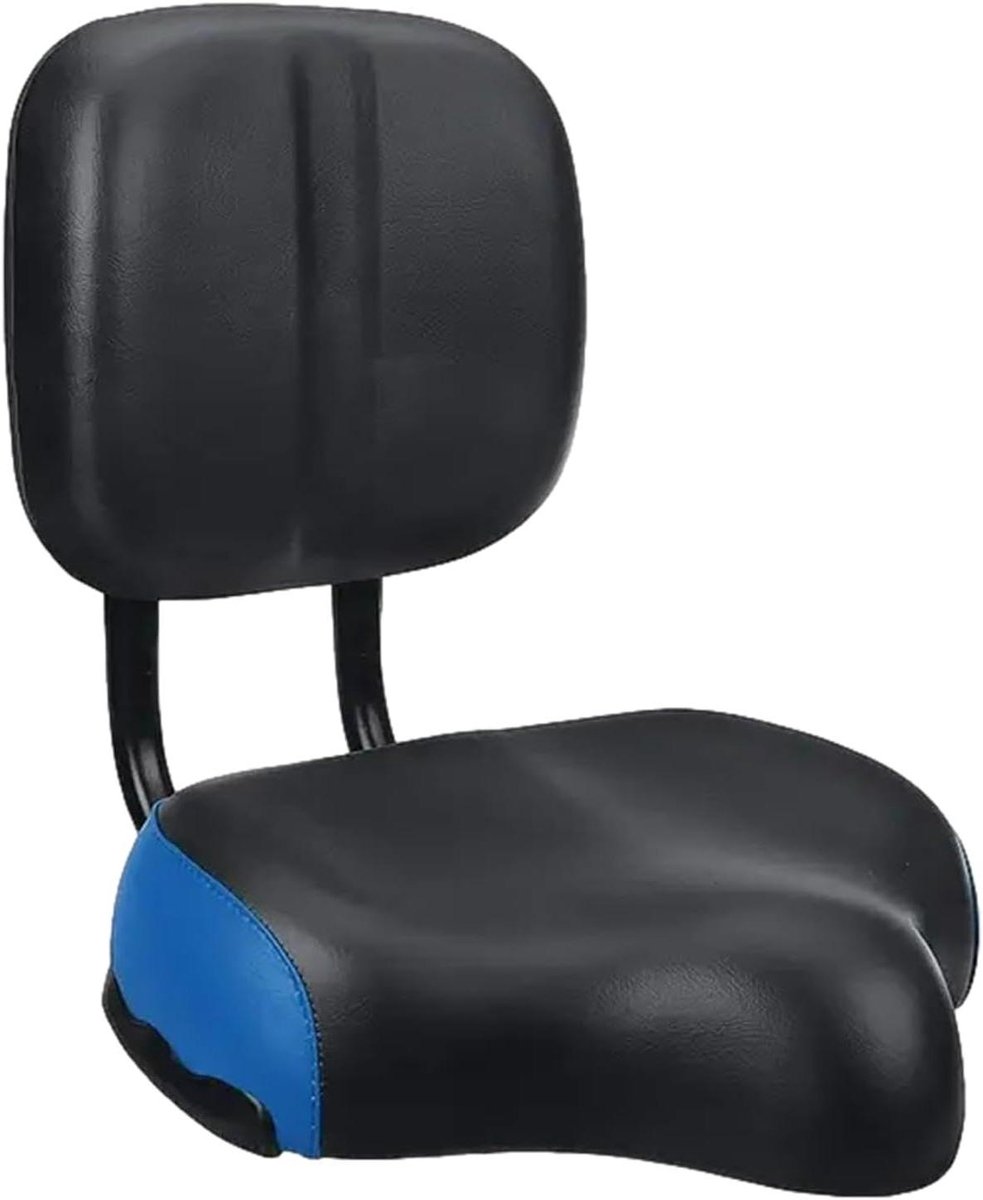 Fietszadel met rugleuning - Comfortzadel Oversized - Comfortabel Fietsen - Verstelbare Rugsteun - Extra Groot - Blauw